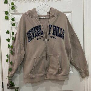 Oversized Beige Hoodie